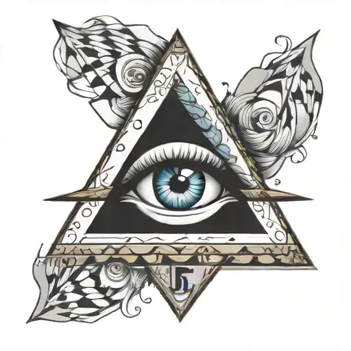 triangle under the eye and a divided rhombus above the eye tattoo design idea