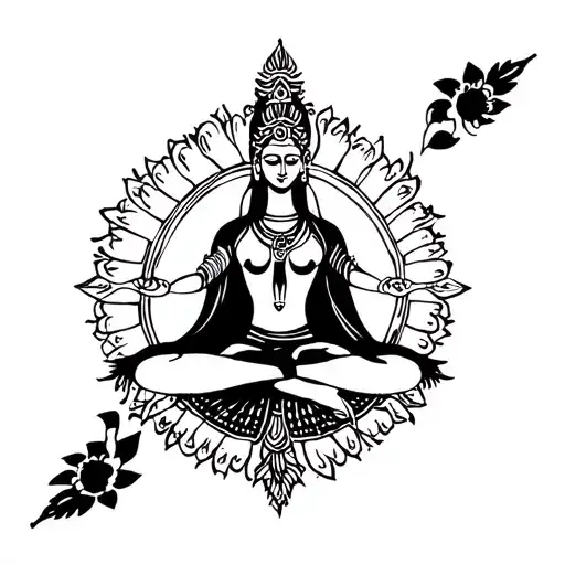 Goddess Kali Buddhism tattoo design idea