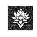 geometric lotus flower in reverse triangle tattoo design idea