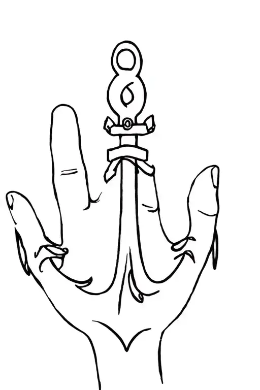 "JM" anchor on back of hand tattoo design idea