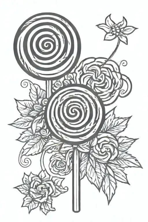 Lollipop tattoo design idea