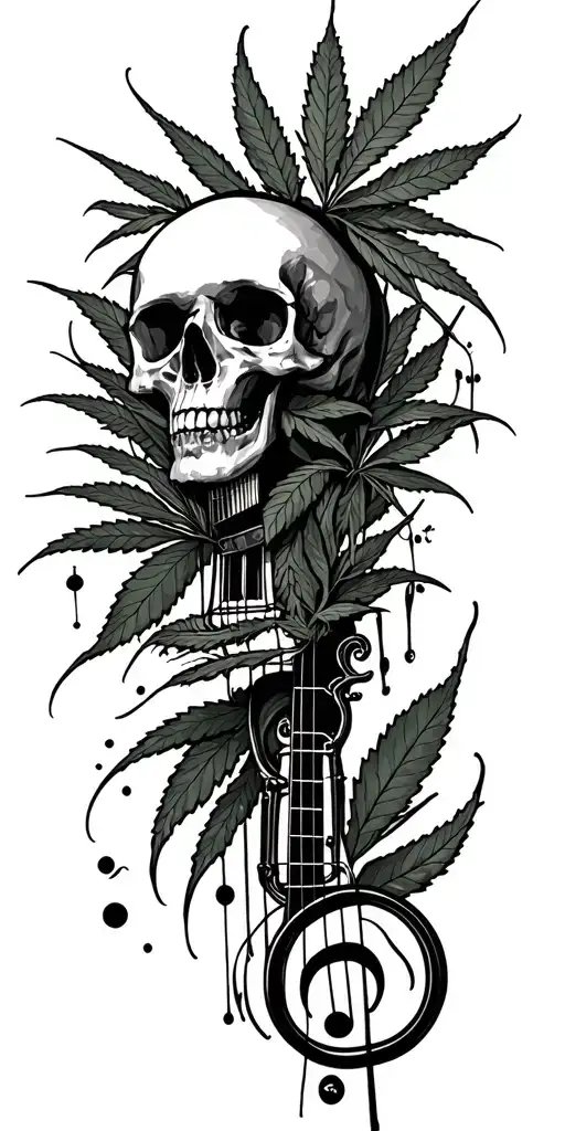 music, hemp, trading, fiction tattoo design idea