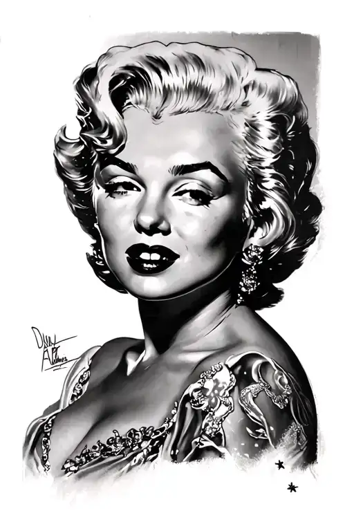Marilyn Monroe portrait tattoo design idea