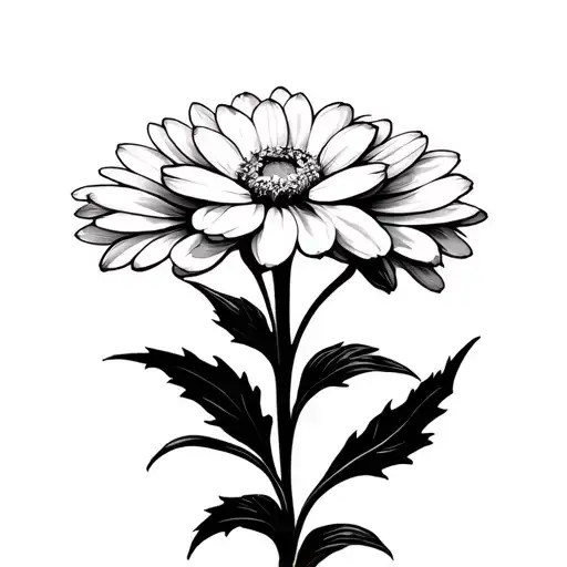 chrysanthemum flowers tattoo design idea
