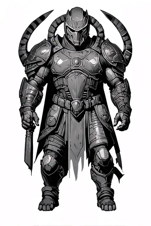 Doom slayer form berserek tattoo design idea