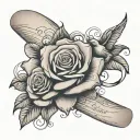 clouds background, rose and dove, ribbon wrap around forearm saying God will Provide. forearm sleeve  tattoo design idea