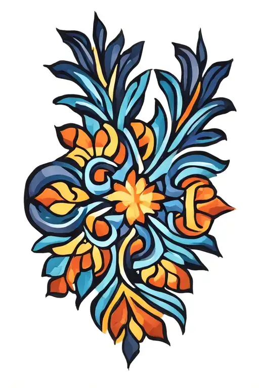 Portuguese tile pattern tattoo design idea