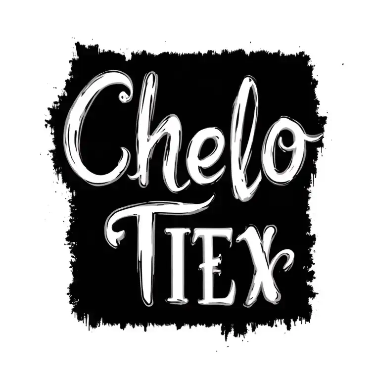 "Chelo" finger pint and paint brush tattoo design idea