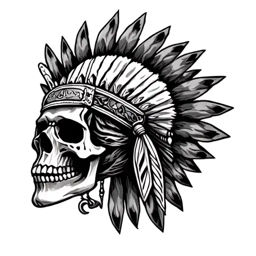 motorhead Indian skull tattoo design idea