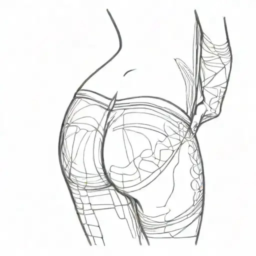 woman's ass in black panties and in an erotic pose tattoo design idea