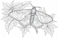 The last of us moth with leaves around around wrist coming off the moth tattoo design idea