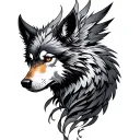 Phoenix And Wolf tattoo design idea