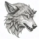 wolf head tattoo design idea