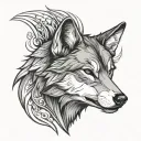wolf head tattoo design idea