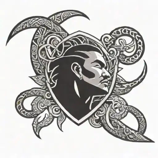 a samoan maui hook representing power, family, strenght. warior and rank tattoo design idea