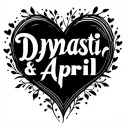 "Dynasti & April" name tattoo design hearts tattoo design idea