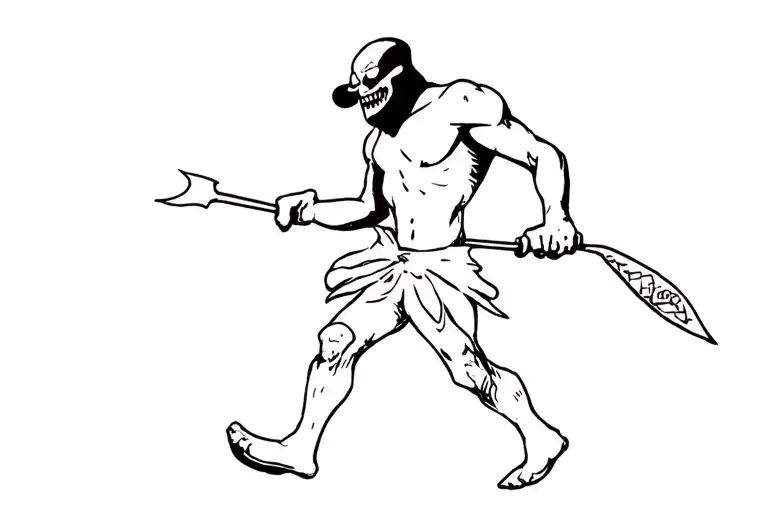 icp hatchet man walking tattoo design idea