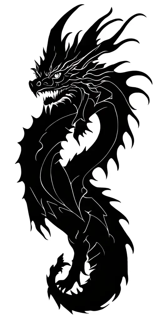 norse dragon protecting children tattoo design idea