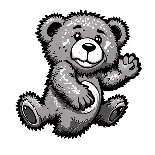 sour patch kid dancing like grateful dead bear tattoo design idea
