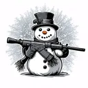 armed snowman tattoo design idea