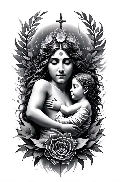 strength family spirituality tattoo design idea