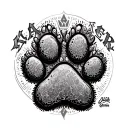 "Kaiser" paw print tattoo design idea