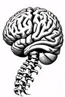 Brain nervous system spine tattoo design idea