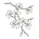 cherry blossom string tattoo design idea