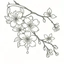 cherry blossom string tattoo design idea