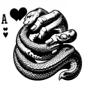 Snake, skeleton hand holding a deck tattoo design idea