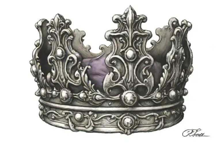 prince crown tattoo design idea