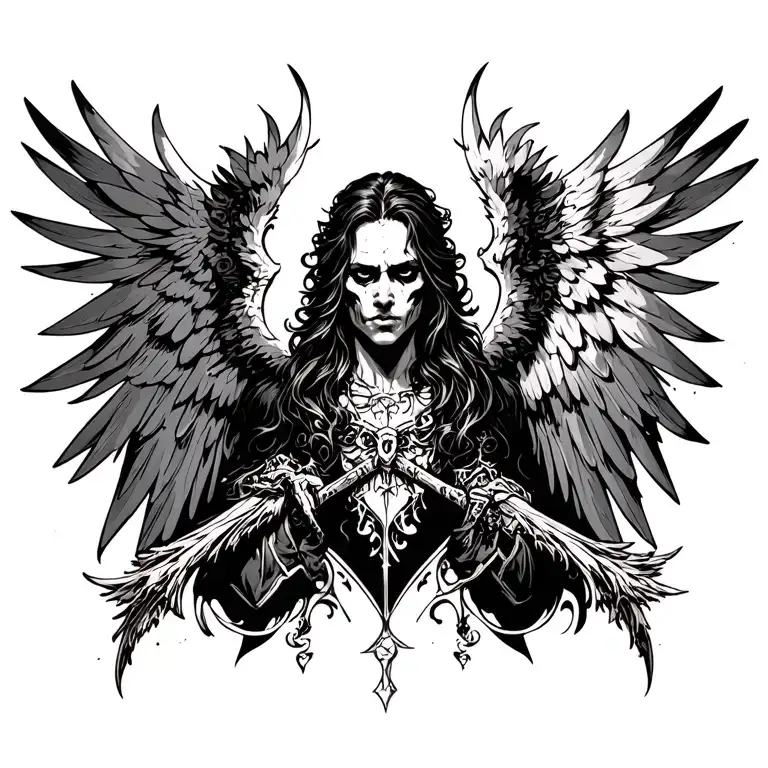 archangel uriel tattoo design idea