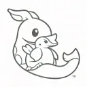 lapras and piplup tattoo design idea