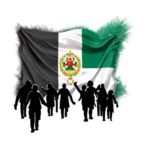 lower arm sleeve nigerian flag with importance of family tattoo design idea