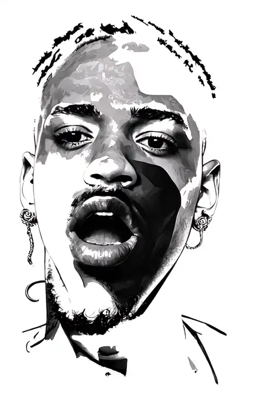 Juice WRLD XXXTentation Lil Peep's face seperated tattoo design idea