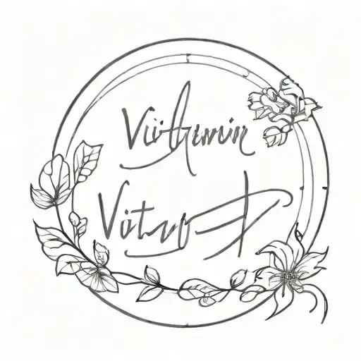 write : VITAMIN tattoo design idea