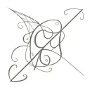 Our Initial name connected representing Cj and Jc  tattoo design idea