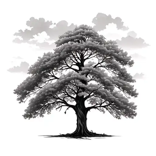 cottonwood tree tattoo design idea