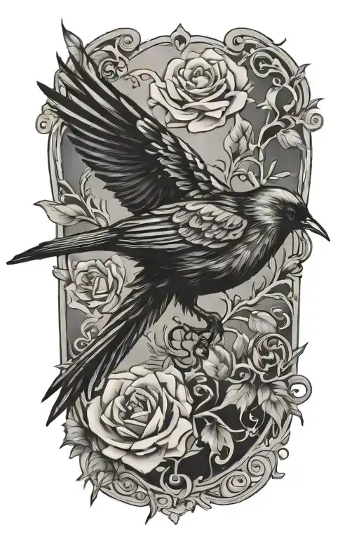 dark bird tattoo design tattoo design idea