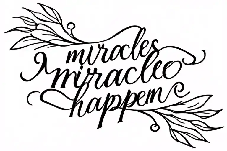 writing "miracles happen " Tattoo Design me tattoo design idea