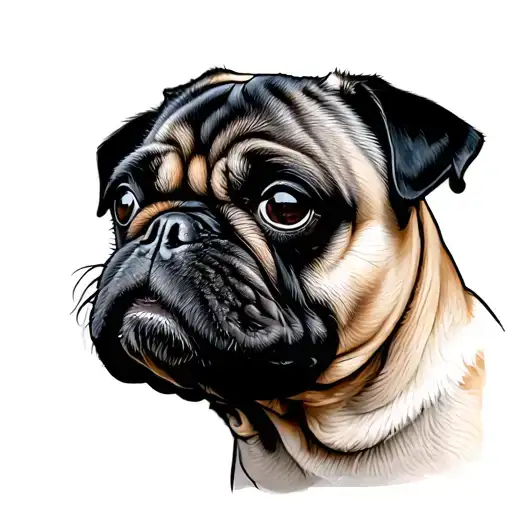 pug dog tattoo design idea