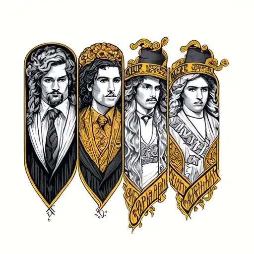 Alpha Phi Alpha fraternity, 4 seasons represented along a line tattoo design idea