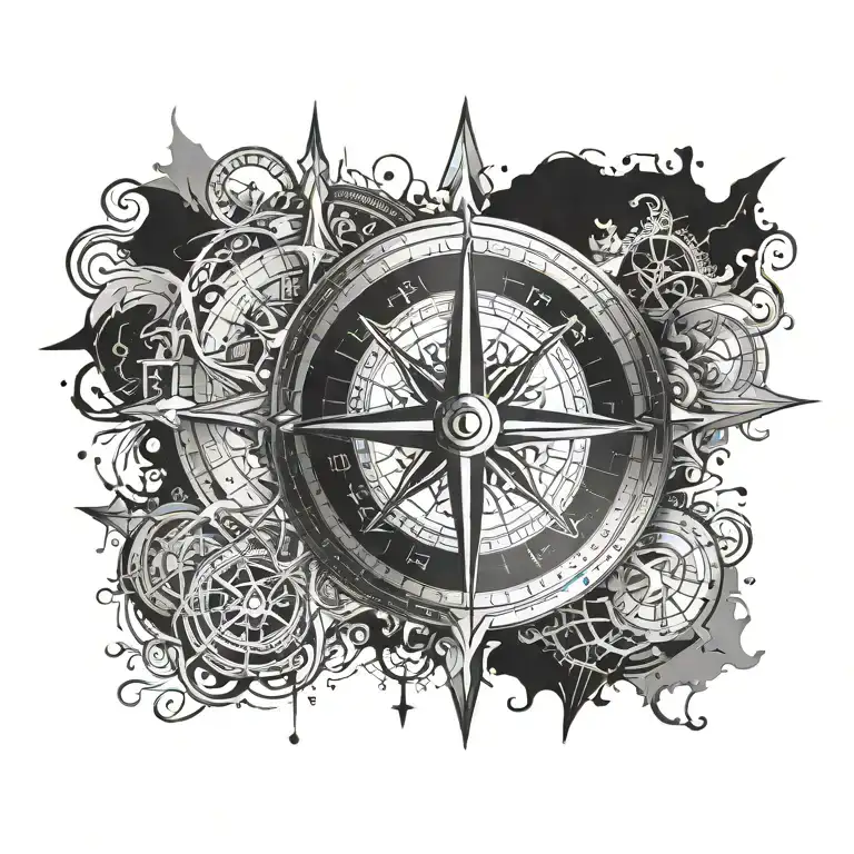 nordic compass tattoo design idea
