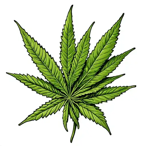 green eso card with marihuana instead of leaves version  tattoo design idea