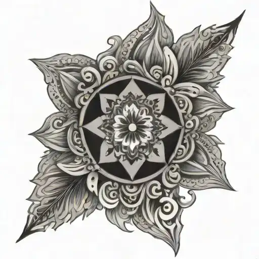 mandala on neck with cross made tattoo design idea