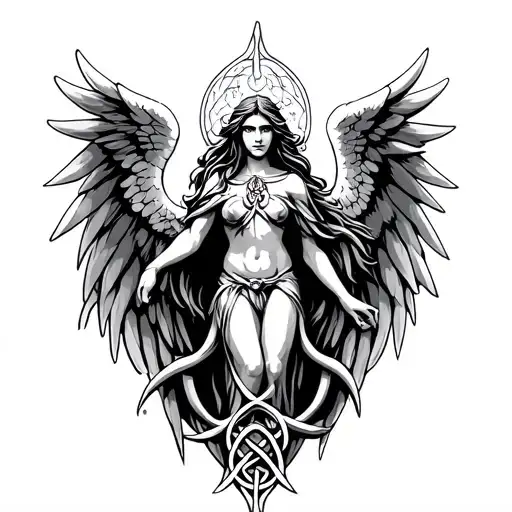 Celtic Angel tattoo design idea