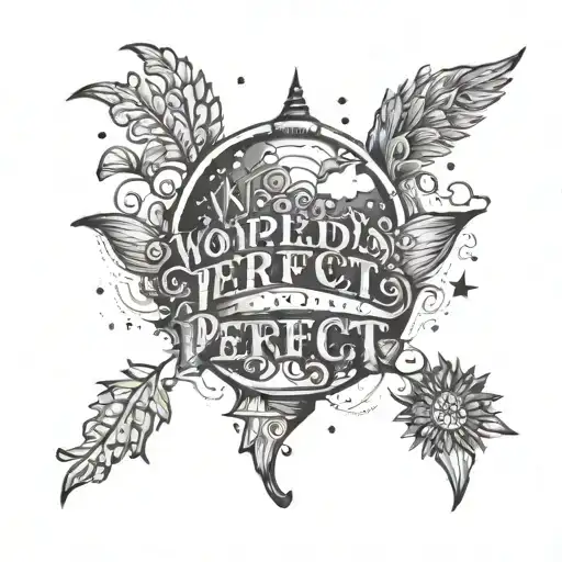 The world's not perfect. But with you, it's better than it's ever been. small delicate words tattoo design idea