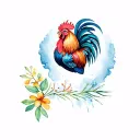Generate a small tattoo for key west florida that incorporates a rooster tattoo design idea