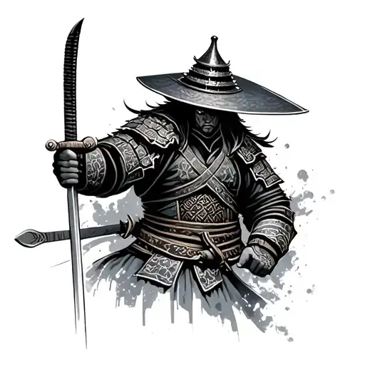 samurai ronin engineer tattoo design idea
