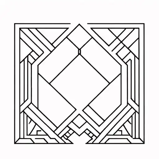 Geometric patterns inspired by the architecture of Georgia country tattoo design idea